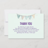 Ei in een mandje met Flamingo en Bunny Dank u Kaart (Achterkant)