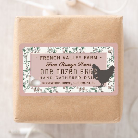 Ei Karton Label Botanische Hen Eieren Roos Boerder (Insitu)