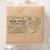 Ei Karton Label Rustiek Boerderij Kip Illustratie (Insitu)