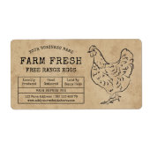 Ei Karton Label Rustiek Boerderij Kip Illustratie (Voorkant)