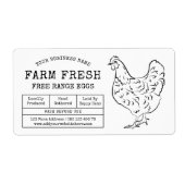 Ei Karton Label Rustiek Boerderij Kip Illustratie (Voorkant)