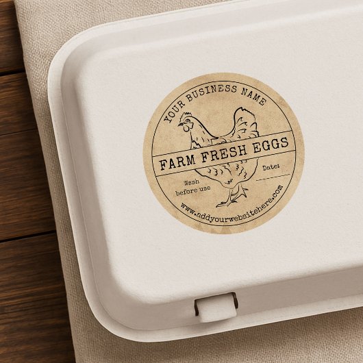 Ei Karton Label Rustiek Boerderij Verse Eieren