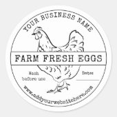 Ei Karton Label Rustiek Boerderij Verse Eieren (Voorkant)