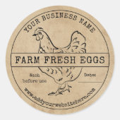 Ei Karton Label Rustiek Boerderij Verse Eieren (Voorkant)