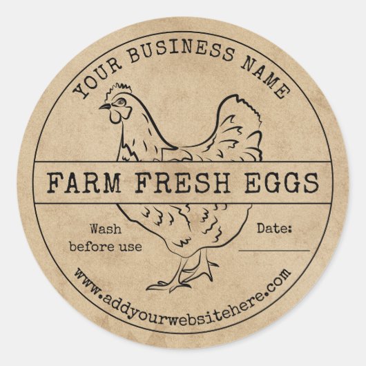 Ei Karton Label Rustiek  Boerderij Verse Eieren (Voorkant)