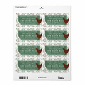Ei Kartonetiket Hen en Eieren 3.75"L x 2"H Etiket (Full Sheet)