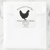 Ei Kartonetiket pas kippen eierdoos vrije waaier a Vierkante Sticker (Tas)