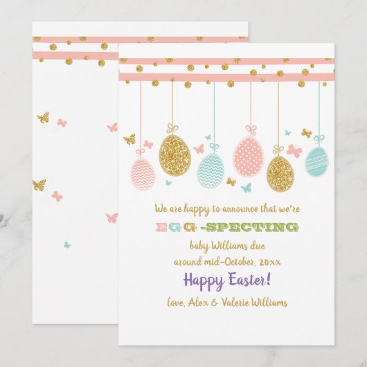 Ei Mobiele Zwangerschapsaankondiging Feestdagenkaart (Voorkant / Achterkant)