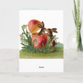  Ei & Paaskonijnen Kussen Feestdagen Kaart (Achterkant)