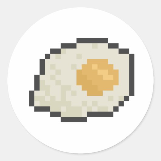 ei pixel art ronde sticker (Voorkant)