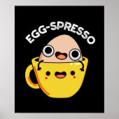 Ei-spresso Grappig Ei Koffie Pun Donker BG Poster (Voorkant)