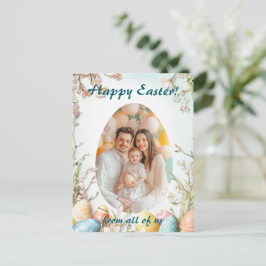  🐇Ei-squisiet Paasvreugde Feestdagenkaart (Staand voorkant)