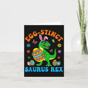 Ei-stinct saurus rex eieren konijn t rex pasen kaart
