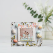 🐰🥚🌸 Ei-stravagant Pasen Groeten Feestdagenkaart (Staand voorkant)