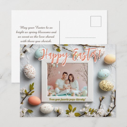 🐰🥚🌸 Ei-stravagant Pasen Groeten Feestdagenkaart (Voorkant / Achterkant)