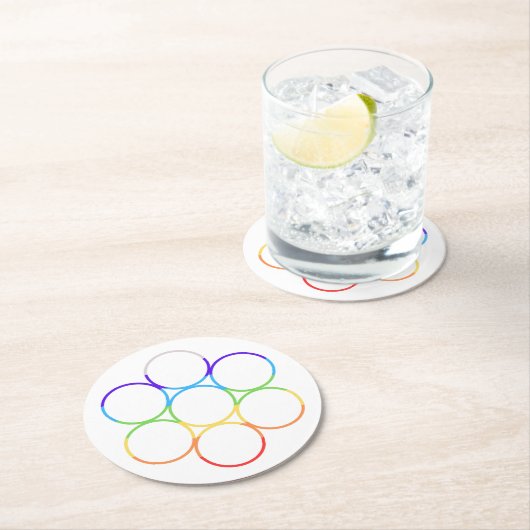 Ei van het leven Chakra Single Ronde Kartonnen Onderzetter (Insitu)