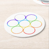 Ei van het leven Chakra Single Ronde Kartonnen Onderzetter (Gebogen)