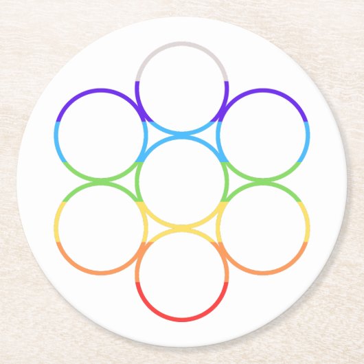 Ei van het leven Chakra Single Ronde Kartonnen Onderzetter (Voorkant)