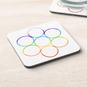 Ei van het leven Chakra Square Set Bier Onderzetter (Linkerzijde)