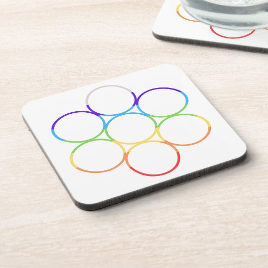 Ei van het leven Chakra Square Set Bier Onderzetter (Linkerzijde)