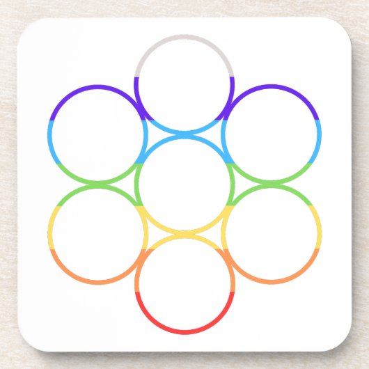 Ei van het leven Chakra Square Set Bier Onderzetter (Voorkant)