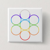 Ei van het leven Chakra Vierkante Button 5,1 Cm (Voorkant)