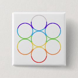 Ei van het leven Chakra Vierkante Button 5,1 Cm