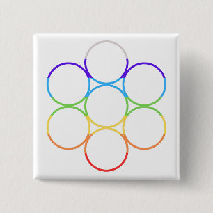 Ei van het leven Chakra Vierkante Button 5,1 Cm