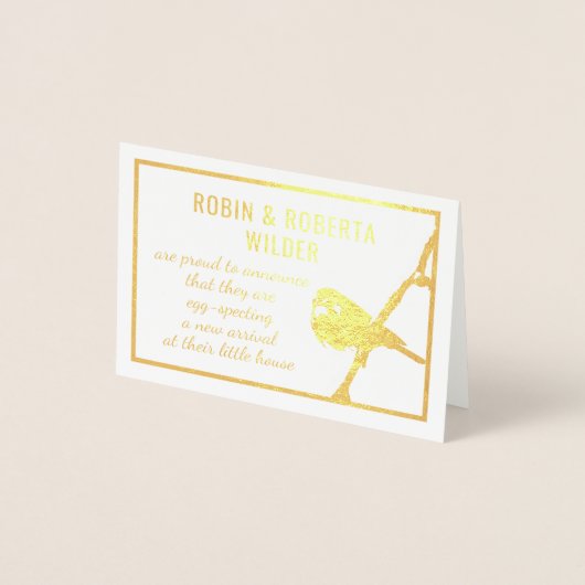 Ei-verwachte Zwangerschapsaankondiging Foliekaart Folie Kaarten (Voorkant)