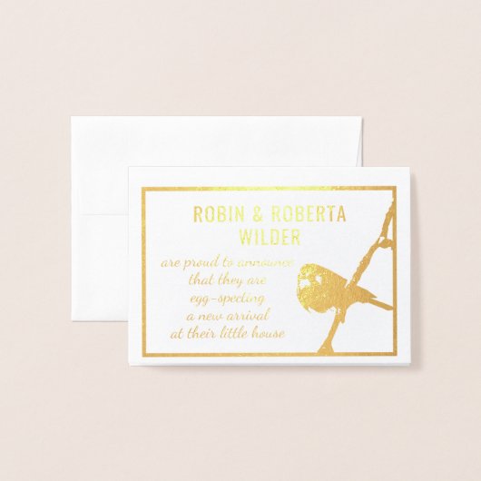 Ei-verwachte Zwangerschapsaankondiging Foliekaart Folie Kaarten (Voorkant met envelop)