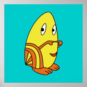 Ei-vormige kawaii leuke cartoon karakter posters
