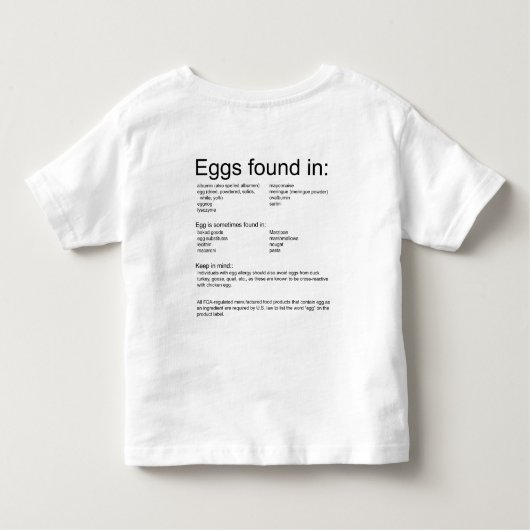 Eiallergie Kinder Shirts (Achterkant)