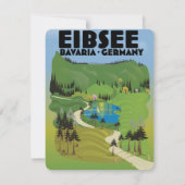 Eibsee Duitsland reisposter. (Achterkant)