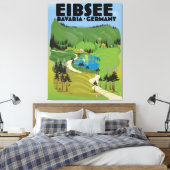 Eibsee Duitsland reisposter. Canvas Afdruk (Insitu (Slaapkamer))