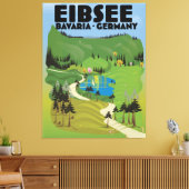 Eibsee Duitsland reisposter. Canvas Afdruk (Insitu (Woonkamer))