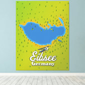 Eibsee Duitsland reisposter. Canvas Afdruk (Insitu (Houten vloer))