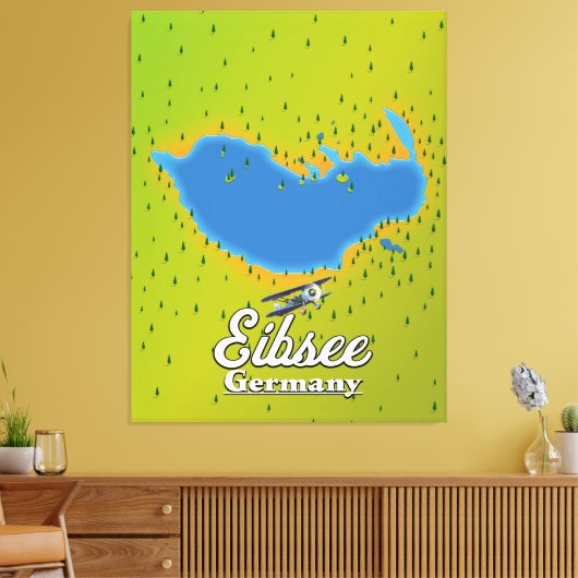 Eibsee Duitsland reisposter. Canvas Afdruk (Insitu (Woonkamer))