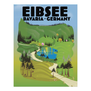 Eibsee Duitsland reisposter. Foto Afdruk