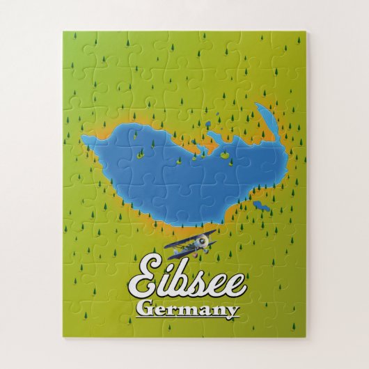 Eibsee Duitsland reisposter. Legpuzzel (Verticaal)