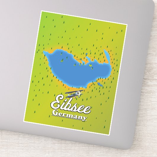 Eibsee Duitsland reisposter. Sticker (Detail)