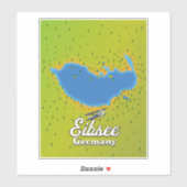 Eibsee Duitsland reisposter. Sticker (Vel)