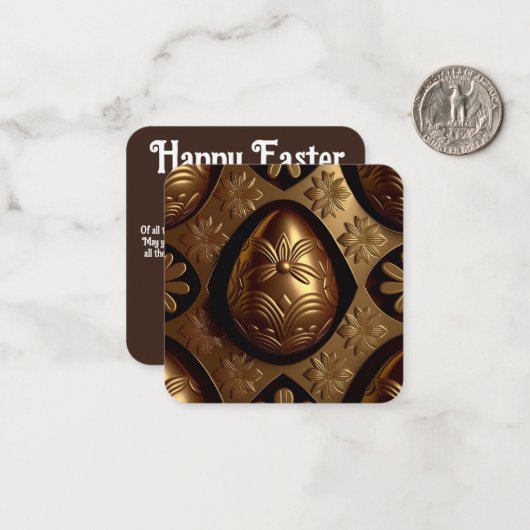 Eicel van goudchocolade, wenskaart voor de smaak notitiekaartje (Voorkant / Achterkant in situ)