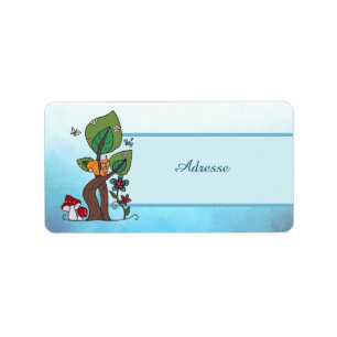 Eichhörnchen im Baum Adressaufkleber Etiket