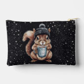 Eichhörnchen mit Tasse und Schnee „Stay Warm“ Etui (Achterkant)