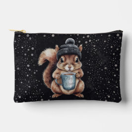 Eichhörnchen mit Tasse und Schnee „Stay Warm“ Etui