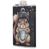 Eichhörnchen mit Tasse und Schnee „Stay Warm“ Heupfles (Links)