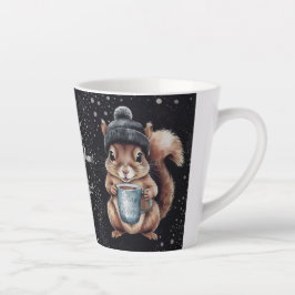Eichhörnchen mit Tasse und Schnee „Stay Warm“ Latte Mok