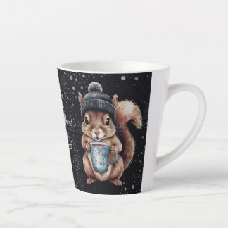 Eichhörnchen mit Tasse und Schnee „Stay Warm“ Latte Mok