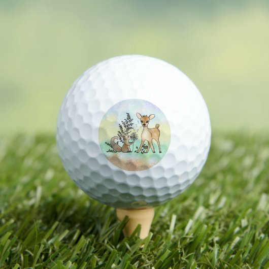 Eichhörnchen und Reh Golfball Golfballen (Insitu Shirt)