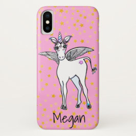 Eicorn met gouden mousserende sterren Case-Mate iPhone case